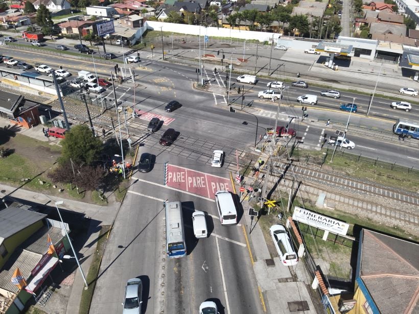 Imagenes aereas de las nuevas seguridades del Biotrén